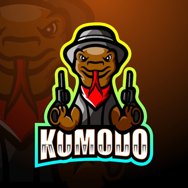 Komodo mafia mascot esport logo illustration