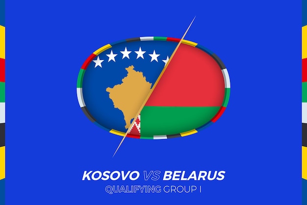 Kosovo vs ícone da bielorrússia para o grupo de qualificação do torneio de futebol europeu i