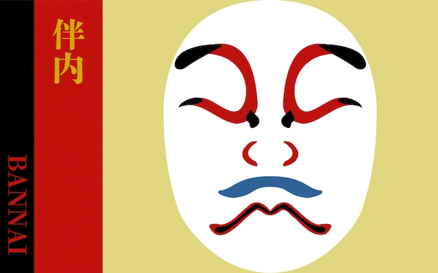 Vetor kumatori de kabuki bannai tradução bannai o nome tipo de kabuki's kumadori