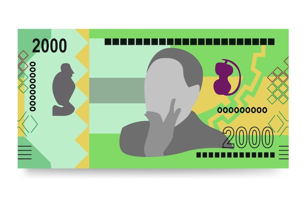 Kwanza angolano ilustração vetorial angola dinheiro conjunto notas de banco papel moeda 2000 aoa