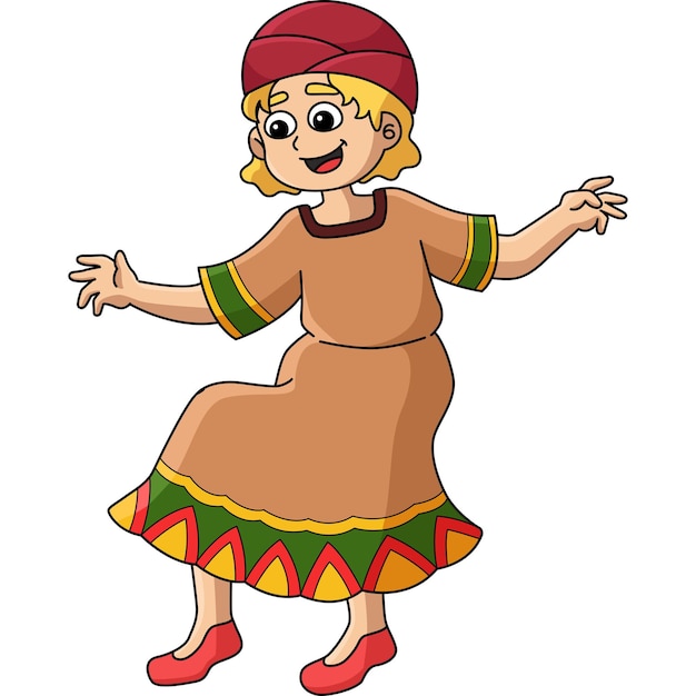 Kwanzaa girl tocando djembe cartoon clipart