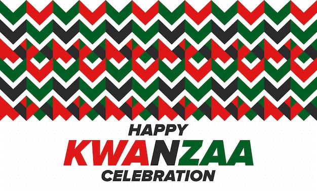 Kwanzaa happy celebration feriado africano e afro-americano cartaz de vetor de festival de sete dias