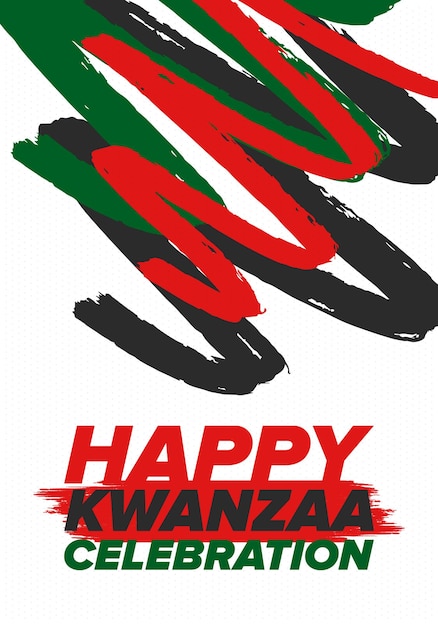Kwanzaa happy celebration feriado africano e afro-americano cartaz de vetor de festival de sete dias