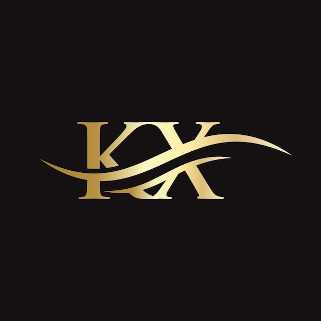 Kx letter linked logo para identidade de negócios e empresa carta inicial kx logo vector template