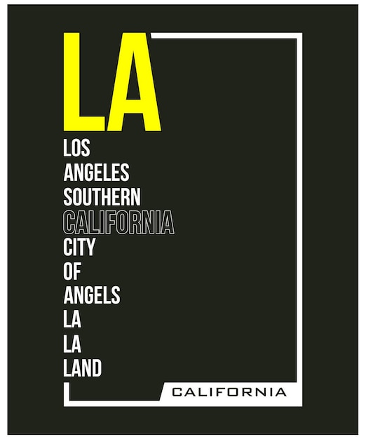 La los angeles design de tipografia vintage em roupas de camiseta de ilustração vetorial e outros usos