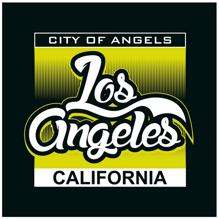 Vetor la los angeles design de tipografia vintage em roupas de camiseta de ilustração vetorial e outros usos