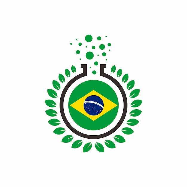 Vetor lab natural ícone de vetor do brasil vetor de folha do brasil vetor de logotipo verde do brasil
