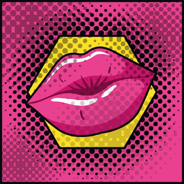 Lábios femininos estilo pop art