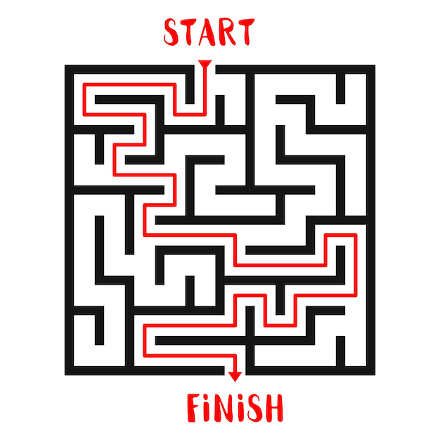 Labirinto de fundo do jogo do labirinto com entrada e saída