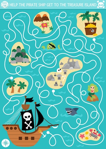 Pirates Jigsaw Puzzle - Piratas quebra-cabeça educação aventura