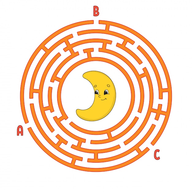 Labirinto do círculo. jogo para crianças. quebra-cabeça para crianças. enigma do labirinto redondo.