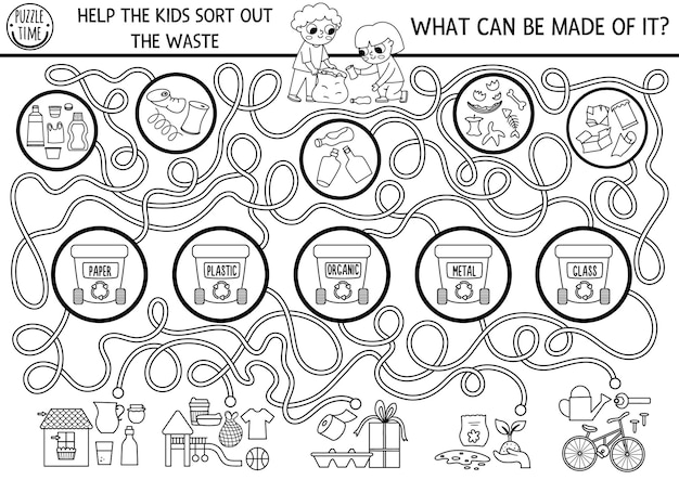 ecológico Labirinto para crianças com criança encontro lixo dentro a  floresta. terra dia pré escola atividade. eco consciência ou zero  desperdício labirinto jogo, quebra-cabeça. natureza proteção imprimível  planilha 25402820 Vetor no Vecteezy
