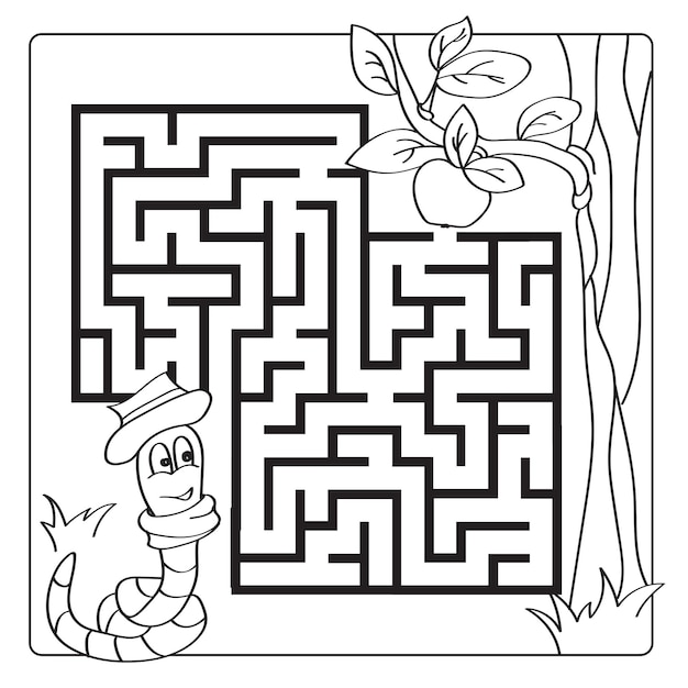 Vector Maze, Labirinto Jogo De Educação Para Crianças Com Maçã E Minhoca  Royalty Free SVG, Cliparts, Vetores, e Ilustrações Stock. Image 31590750