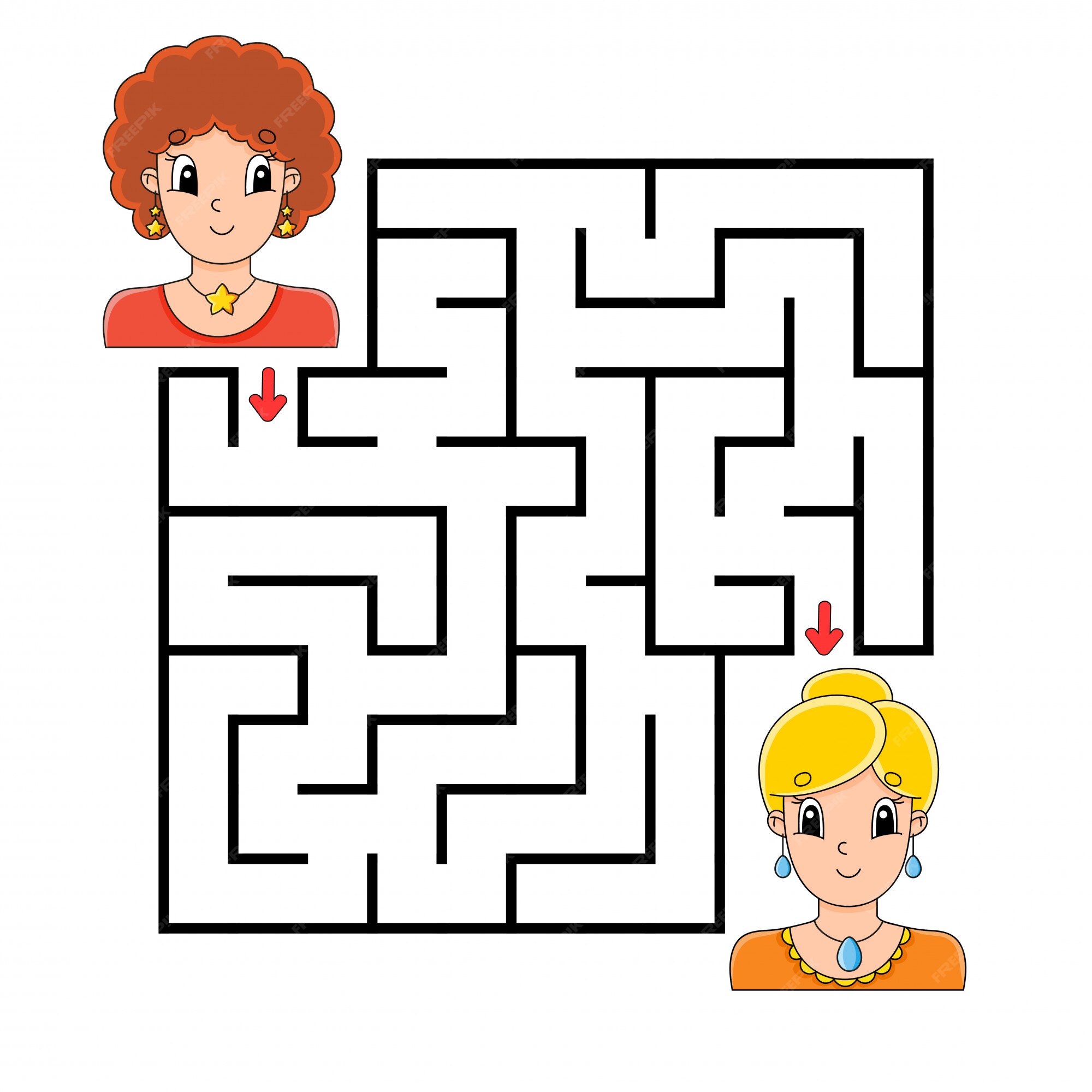 Jogo Educativo Das Crianças Puzzle Infantil Labirinto Infantil Personagens  Desenhos imagem vetorial de sycikovao© 667785526