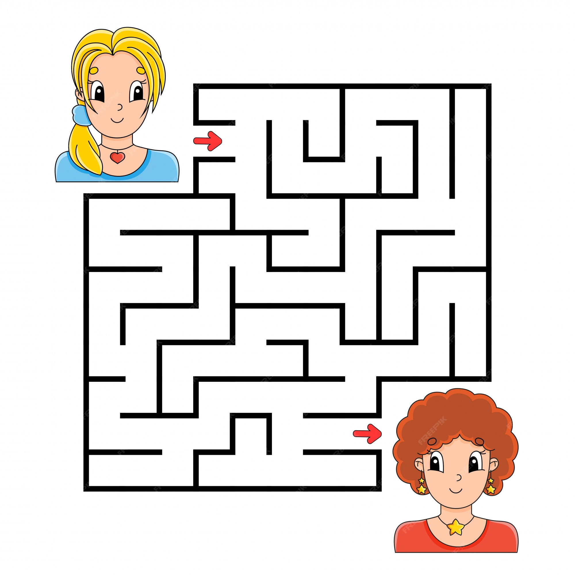 Jogo Educativo Das Crianças Puzzle Infantil Labirinto Infantil Personagens  Desenhos imagem vetorial de sycikovao© 667785526