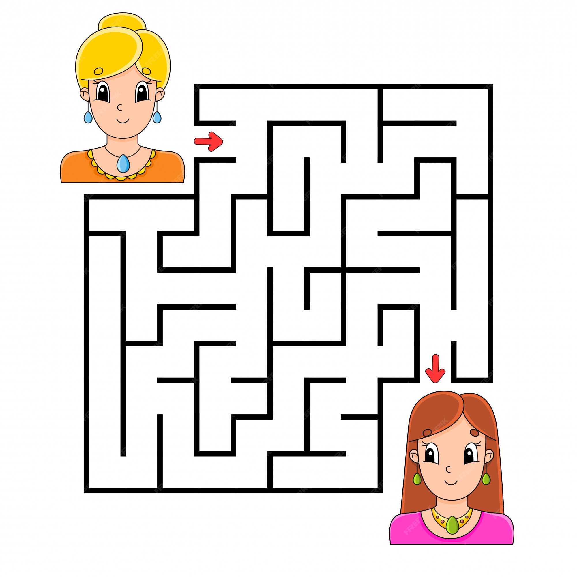 Jogo Educativo Das Crianças Puzzle Infantil Labirinto Infantil Personagens  Desenhos imagem vetorial de sycikovao© 667785526