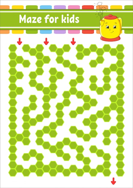 Labirinto retangular de cores. jogo para crianças.