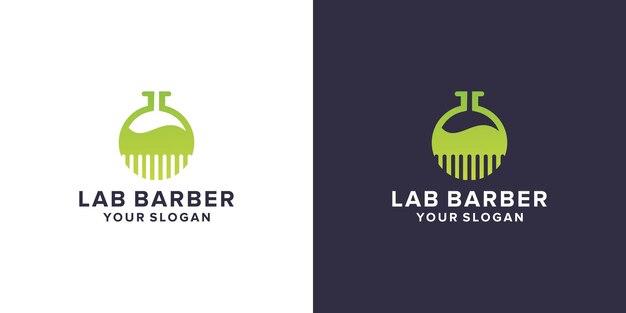 Vetor laboratório com logotipo de barbearia