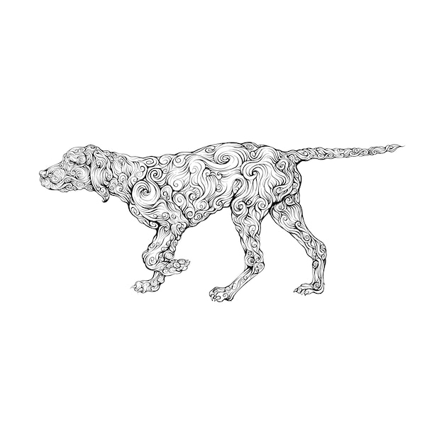Labrador cachorro ornamento na mão de desenho