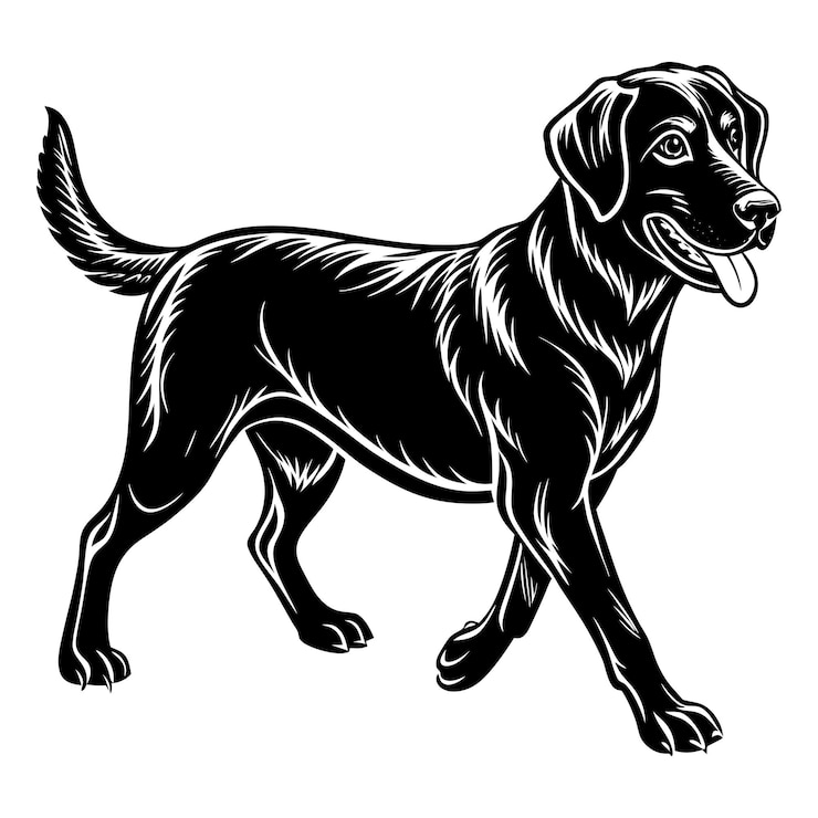 Vetor labrador retriever está a caminhar svg