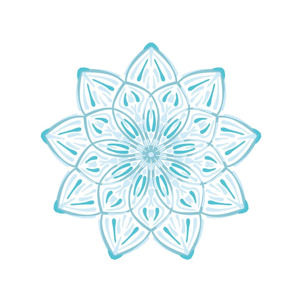 Laçado padrão elegante em círculo Mandala Snowflake