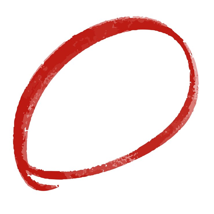 Vetor laço de círculo de caneta vermelha desenhada à mão lápis vermelho feito à mão