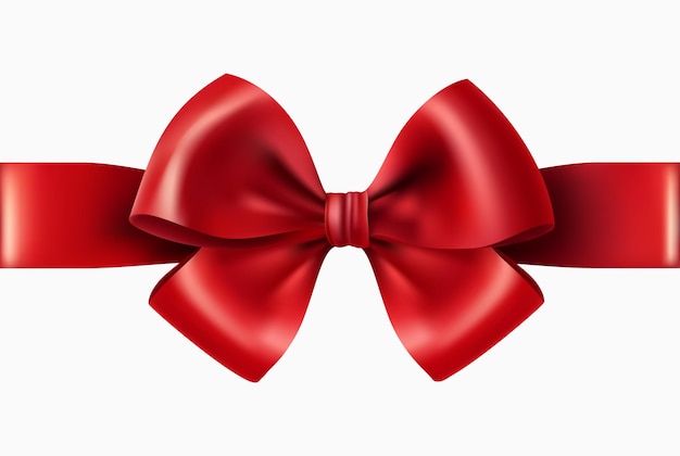 Laço vermelho decorativo com uma fita vermelha horizontal Arco vetorial para o seu design isolado em branco