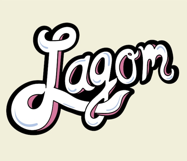 Vetor lagom palavra sueca tipografia design ilustração