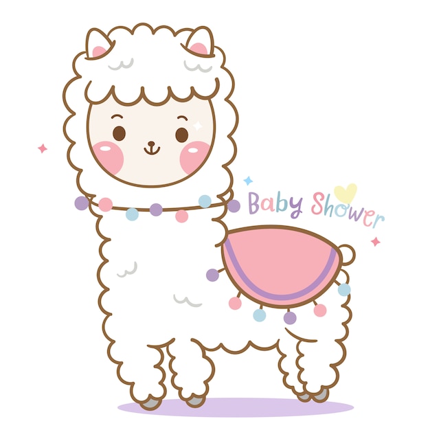 Lama bonito, desenhos animados da alpaca