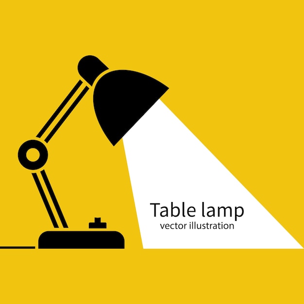 Vetor lâmpada de escritório de mesa desktop elétrica ilustração vetorial design plano isolado no fundo branco lâmpada de silhueta lâmpada elétrica