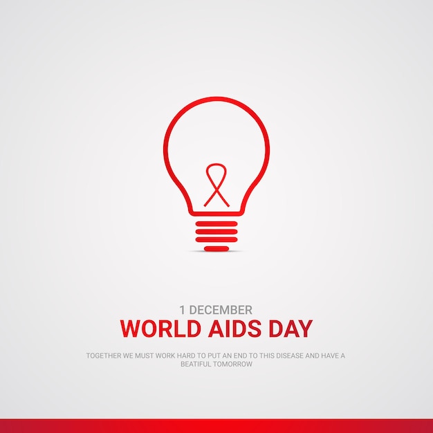 Lâmpada do dia mundial da aids com vetor livre de fita