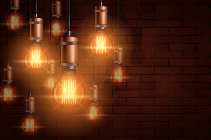 Vetor lâmpada edison vintage decorativa