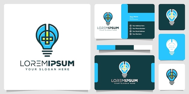 Lâmpada moderna e design de logotipo médico