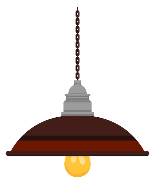 Vetor lâmpada pendurada no teto luz da casa dos desenhos animados