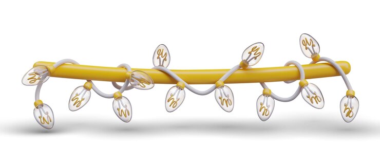 Vetor lâmpadas de lâmpada em palito amarelo luzes de natal para decoração doméstica