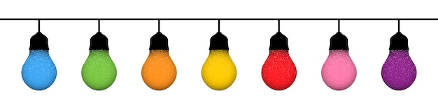 Lâmpadas de luzes de natal lâmpadas de luzes de natal coloridas isoladas lâmpadas de luzes de guirlandas coloridas