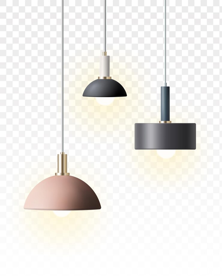 Vetor lâmpadas de teto elemento de design interior elegante ilustração realista