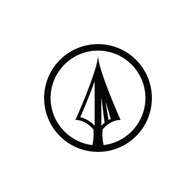 Lança de flecha vintage retrô rústica nativa para design de logotipo moderno de flecha caça