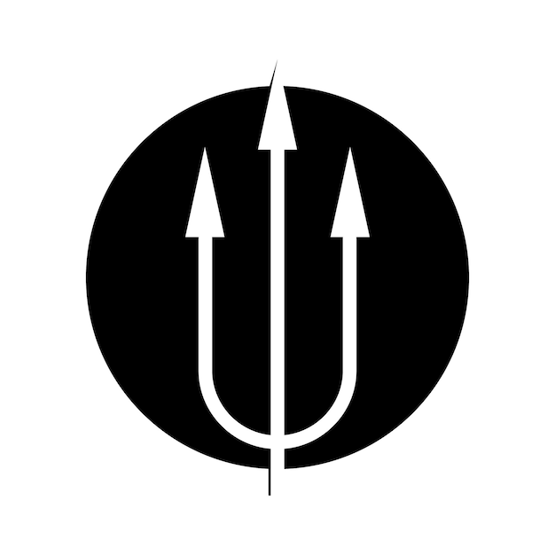 Lança tridente vintage de poseidon netuno deus triton king logo design