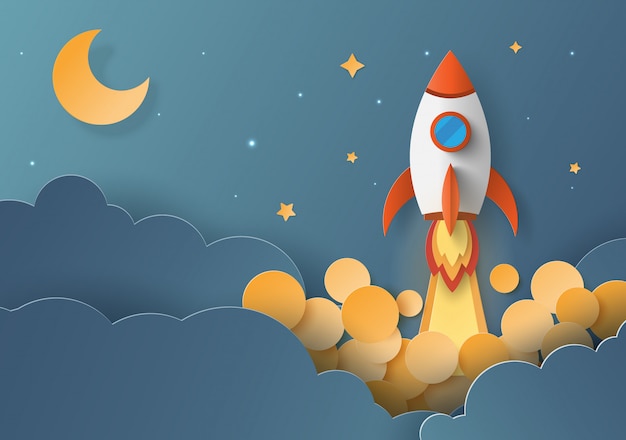 Lançamento de foguete, conceito StartUp Business