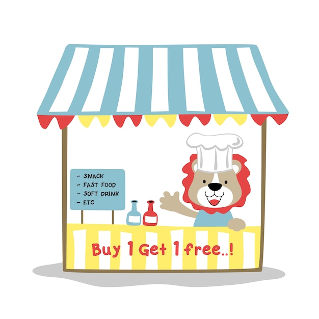 Lanche shop cartoon vector