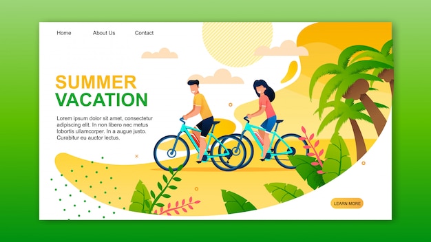 Landing page apresentando férias de verão ativas