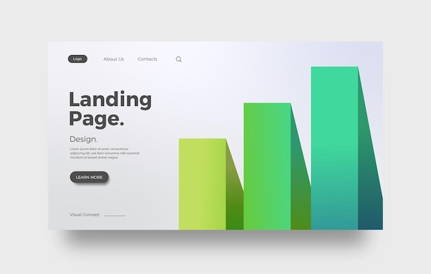 Vetor landing page com formato simples