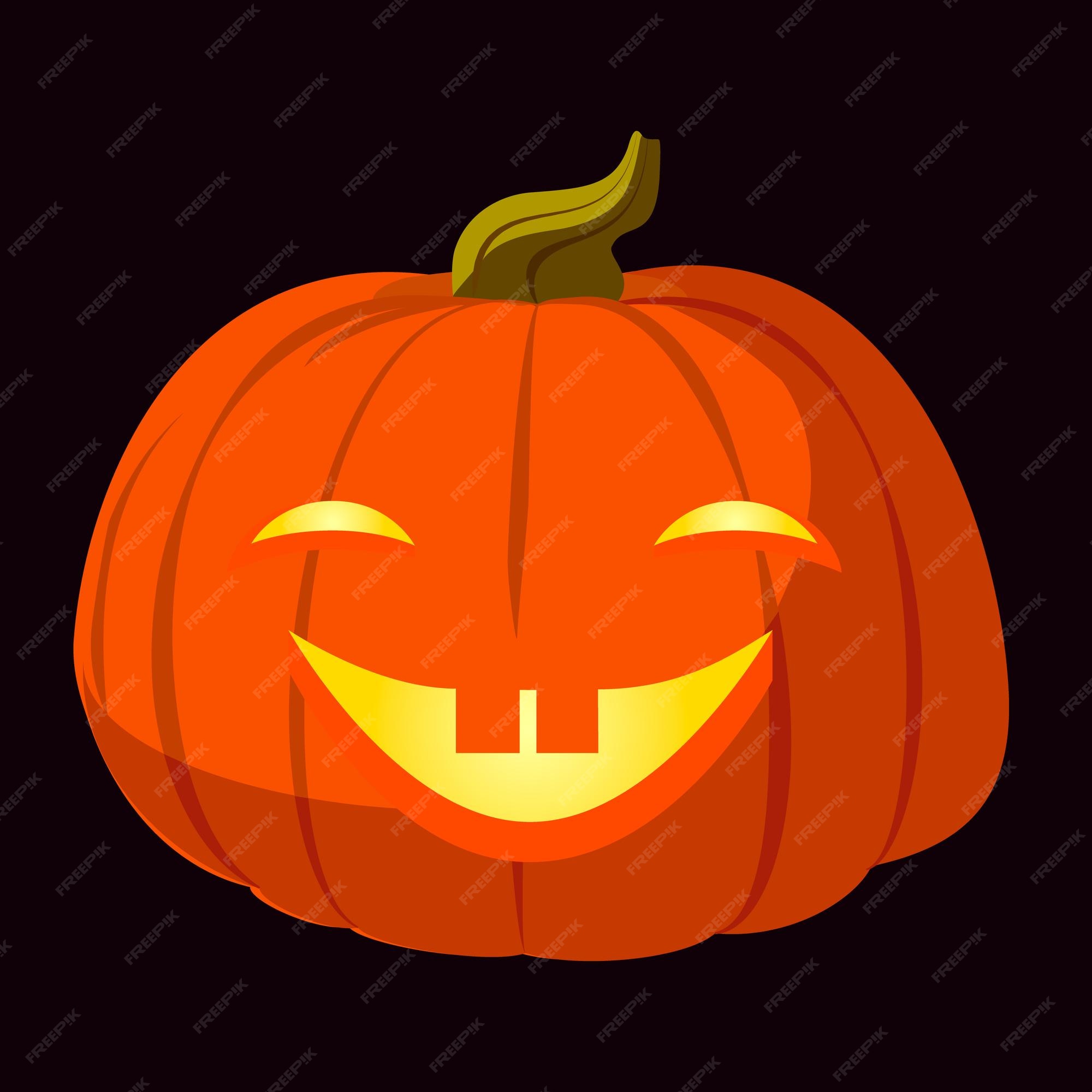 Abóbora de halloween dos desenhos animados, Vetor Premium