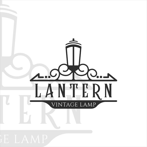 Lanterna logo ilustração vetorial vintage ícone modelo design gráfico, lâmpada retrô restaurante símbolo