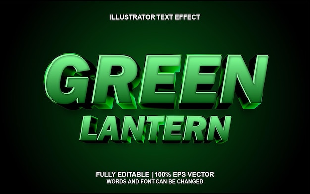 Lanterna verde 3d com efeito de texto