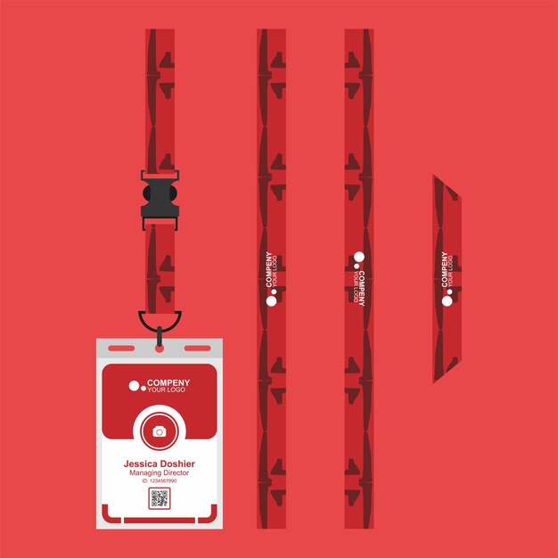 Vetor lanyard e cartões de visita para eventos de empresas de escritório