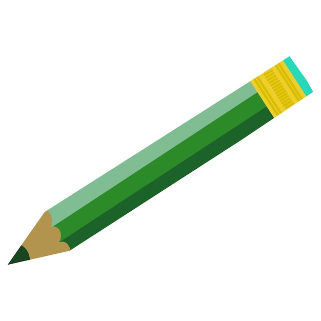 Lápis de cor verde com ponta amarela