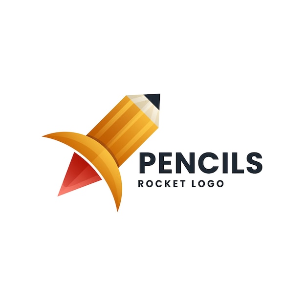 Lápis Foguete Logo ícone Ilustração Vetorial