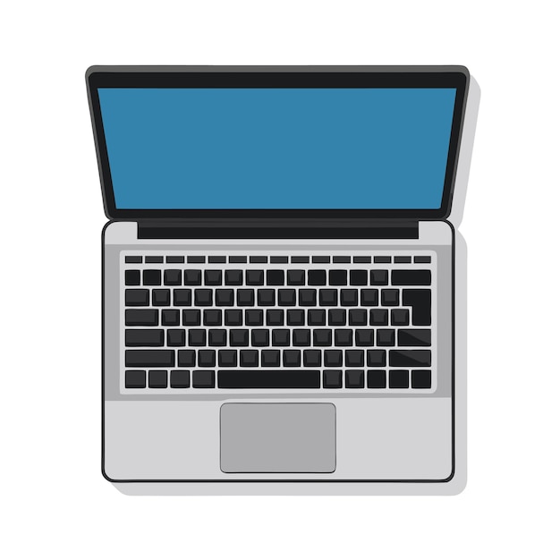 Laptop com ilustração vetorial de tela em branco